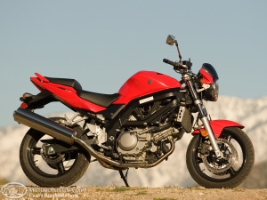 Suzuki SV650, This is a sports bike because it has a 2 cylinder engine. It has a slightly more upright seating position also and not much a of a fairing.  http://images.motorcycle-usa.com/PhotoGallerys/_mg_9513.jpg